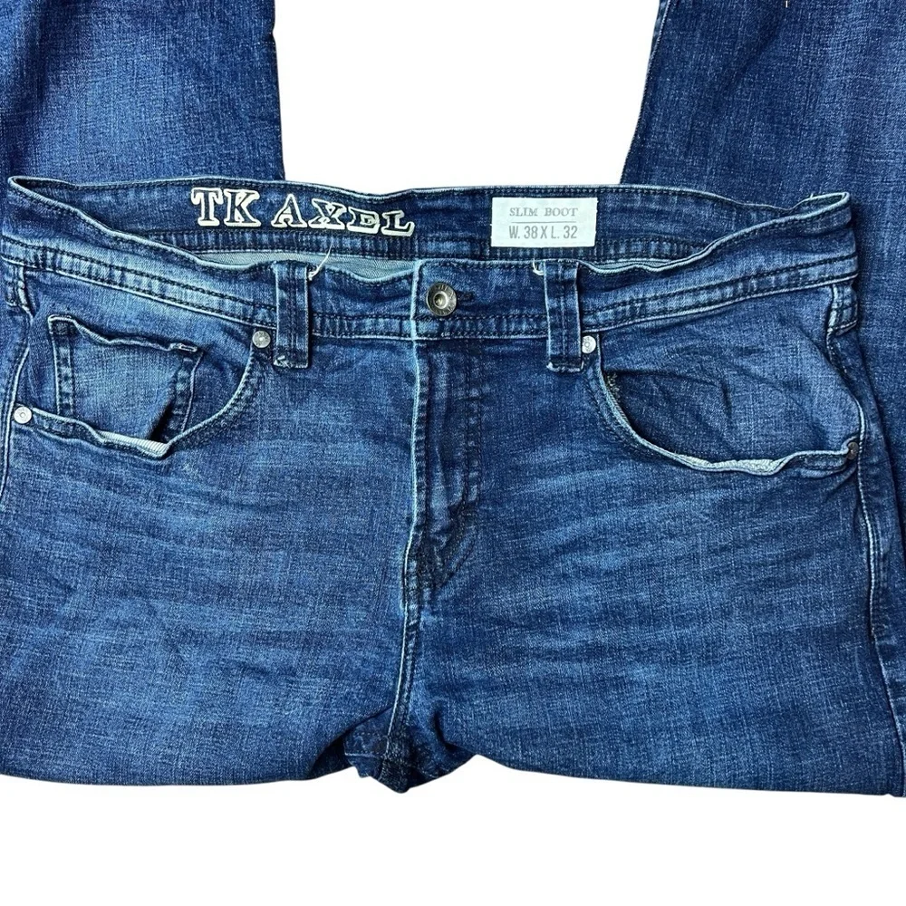 T.K. Axel Slim Boot Bondi Dark Wash Jeans Men’s Size 38x32 Denim - Picture 3 of 13